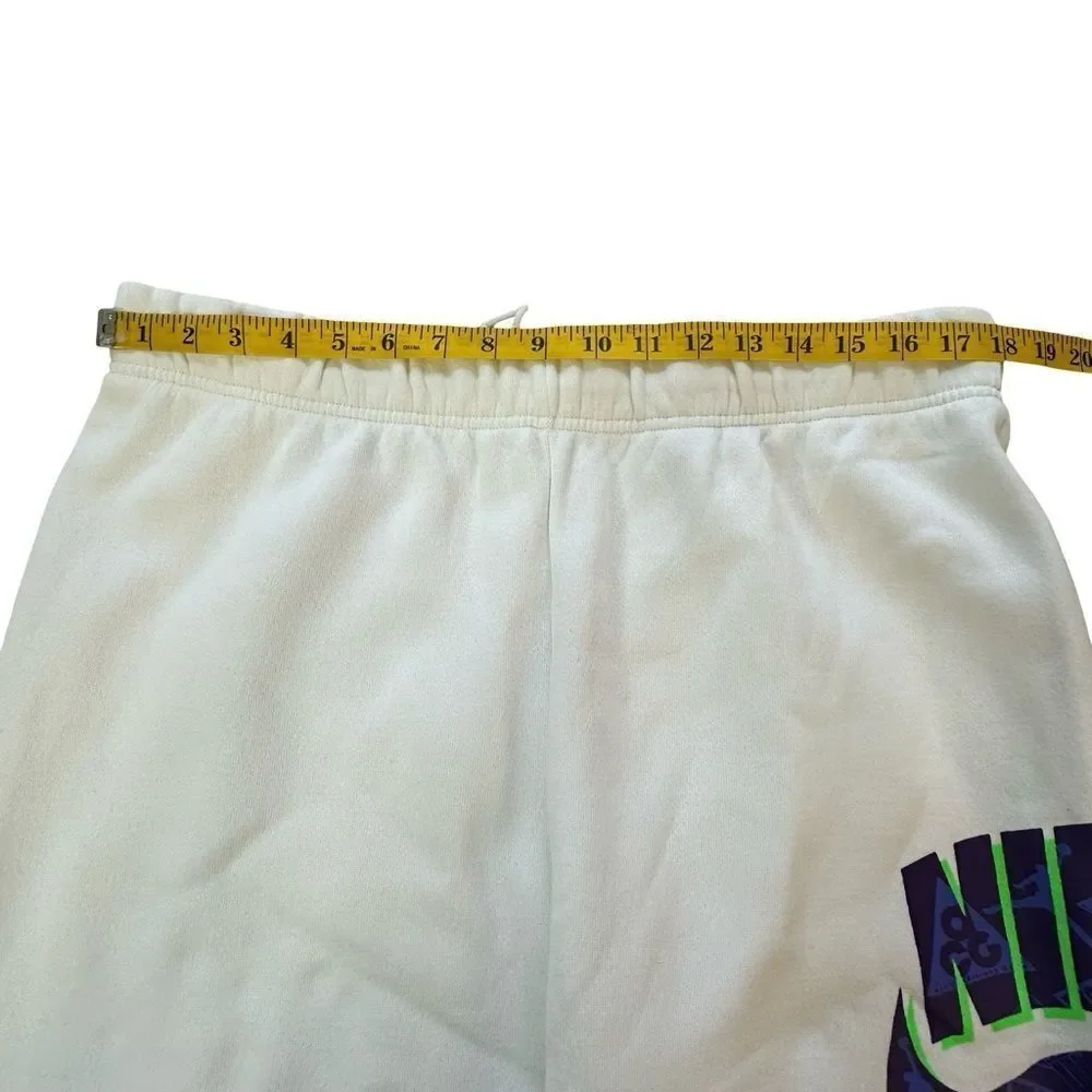 NIKE Vintage White ACG Joggers with Purple Logo Size XL